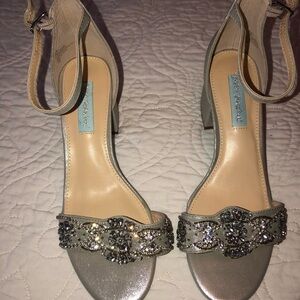 Betsey Johnson Silver Embellished Heels